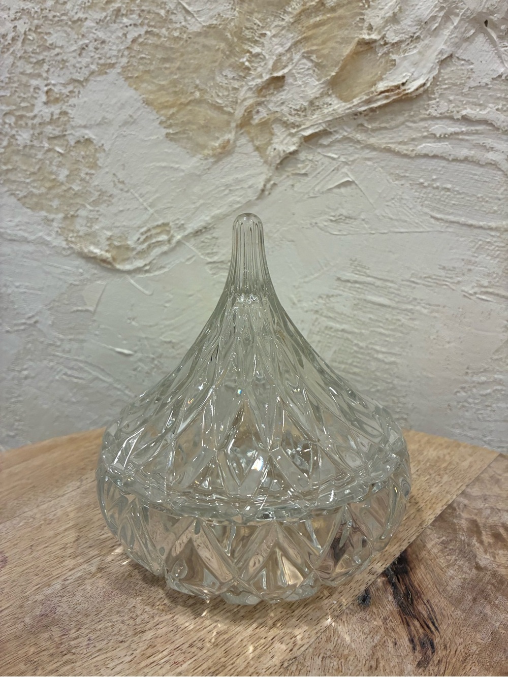 Vintage Glass Hershey Kiss Shape Lidded Dish
